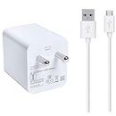 50W DG4 Ultra Fast Charger for Nokia Lumia 820 Charger Original Adapter Like Mobile Charger | Qualcomm QC 3.0 Quick Charge Adaptive Charger with 1 Meter Micro USB Data Cable (50W, M, White)