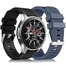 Lerobo [2 Pack] Band Compatible for Samsung Galaxy Watch 3 45mm/Galaxy Watch 46mm Bands/Gear S3 Frontier, 22mm Smart Watch Band Silicone Casual Straps Accessories for Women Men Black/Blue Gray