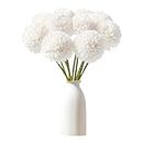 MUYAPAY 12 Stück Künstliche Hortensienblüten Künstliche Blumen Chrysantheme Kunstblumen Künstliche Kugel-Chrysanthemen Seide Pompon Chrysantheme, für Hausgarten Party,Hochzeits Deco (Weiß)