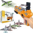 VGRASSP Catapult Toy Airplane, Pistol Shooting Game Toy Gun Air Battle Glider Airplane Launcher Toy for Kids Outdoor Sport Aircraft All Occasions Exciting and Fun Gift for Boys and Girls