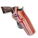 Leather Paddle OWB Revolver Holster with Retention Strap Fits Smith Wesson N-Frame Model 629/29 Classic Full Underlug Barrel 44 Mag 5''BBL, R/H Draw, Brown Color #1261#