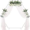 7.2FT Hexagon Wedding Arch, Metal Arch Backdrop Stand for Wedding Party Decoration Graduation Anniversary Baby Shower Background, Indoor Outdoor Backdrop Frame Decoration(White)