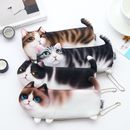 Cat Learning Office Supplies Pencil Case Pen Storage Stationery Bag Pen Bag