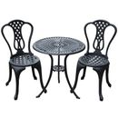 Juego de bistró de jardín Outsunny sillas de mesa al aire libre aluminio patio césped muebles