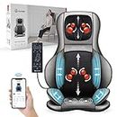 COMFIER Shiatsu Neck Back Massager with Heat and Compression, App Control 2D or 3D Deep Tissue Kneading Massage Chair Pad, Chair Massager for Full Body, Ideal Gifts,Grey