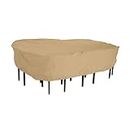 Classic Accessories Terrazzo 58262-EC - Telo di copertura impermeabile per tavolo e sedie da giardino, rettangolare, 274 cm, colore: sabbia