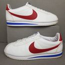 Nike Classic Cortez Trainers UK Size 7.5 Shoes White Red Leather Forrest Gump