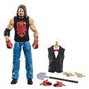 WWE WrestleMania Collection Élite Figurine articulée de catch AJ Styles en tenue de combat, visage réaliste et mains interchangeables, jouet enfant, HDD83