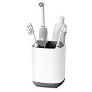 Toothbrush Holder, 3 Slots Toothbrush Organizer with Drainage Holes Multifunctional Electric Toothbrush Holder Easy Cleaning Multi-Functional Storage Box (Gray-S)
