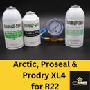Envirosafe Arctic Air for R22, Proseal XL4, Prodry XL4, and gauge for R-22 