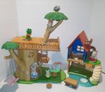 Calico Critters Adventure Treehouse and Secret Island Playsets with Figures Lot