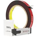 3M 4229P Double Sided Automotive Tape - 10mm x 10m, Enhanced Waterproof & Heavy Duty Adhesion - Perfect for Car Trims, Number Plates, LED Strips - Long-Lasting Exterior & Interior Bond + Free IPA Wipe