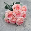 10 Heads Silk Rose Artificial Flowers Bouquet Wedding Garden Home Party Decor 
