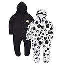 Appu Kids Front Open Full Sleeves Sleepsuit Hooded with Foot Easy Dressing and Diapering Romper Set of 2 (9-12 Months, Black)