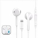 White Wired in-Ear Earphone Headset with Mic & Volume Controller Compatible with i-Phone 14/13/12/11 Pro Max Xs/XR/X/7/8 +