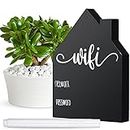 Password Sign Wooden Table Sign Freestanding Sign with Board Erasable Pen Chalkboard Style Freestanding Sign for Home Business Centerpieces Decor(5 x 3.7 x 0.6 Inches, WiFi Style)
