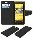 ACM Mobile Leather Flip Flap Wallet Case Compatible with Nokia Lumia 920 Mobile Cover Black