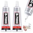 B-7000 Super Adhesive Glue, Industrial Strength B7000 Glues Paste for Rhinestones Crafts, Clothes Shoes, Fabric, Jewelry Making, Cell Phones, Tablet, Wood, Rubber, Leather (2x50 ml/1.68 oz)