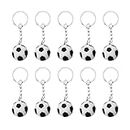 Totority 10pcs Soccer Pendat Keychain Mini Football Key Ring Novelty Key Chain Gifts Decorative Bag Backpack Purse Charm for Women Men