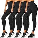 FULLSOFT 4 Pack Leggings for Women-No See-Through High Waisted Tummy Control Yoga Pants Workout Running Legging