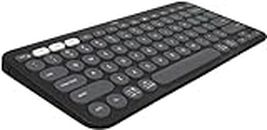 Logitech Pebble Keys 2 K380s, Multi-Device Bluetooth Wireless Keyboard with Customisable Shortcuts, Slim and Portable, Easy-Switch for Windows, macOS, iPadOS, Android, Chrome OS - Tonal Graphite