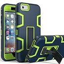 iPhone 6s Plus Case,iPhone 6 Plus Case,Kickstand Case for iPhone 6s Plus, Anti-Scratch Anti-Fingerprint Heavy Duty Protection Shockproof Rugged Cover for 5.5inch iPhone 6s Plus-Navy