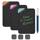 Boogie Board VersaNotes Starter Pack, Reusable 3-Pack 4x6 Dry-Erase and Sticky Note Alternative for Home and Office, Includes 3 VersaNotes, Magnetic Mounting Plates, Instant Erase - Black