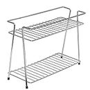SPARTAN STEEL Stainless Steel Spice 2-Tier Trolley Container Kitchen Organizer rack for Boxes Utensils Dishes Plates for Home (Multipurpose Kitchen Storage Shelf Shelves Holder Stands, Tiered Shelf
