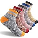 Women's Hiking Walking Socks, FEIDEER Multi-pack Outdoor Recreation Socks Wicking Cushion Low Cut Ankle Quarter Socks(5WSS18105-M)