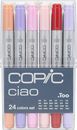 Copic Ciao Markers 24pc Basic Set REFILLABLE NIBS VERSATILE Art Supplies