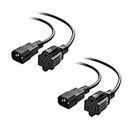 Cable Matters 2-Pack Short Computer Equipment to PDU Power Cord 1 ft, Power Cable (IEC C14 to NEMA 5-15R)