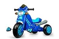 JoyRideStylish Java Bullet Bike Pedal Tricycle for Kids Toddler Trike Headlight, Music,Eva Wheels & Curved Seat Push Along Pedal Trike for 18 Months to 5 Years Blue