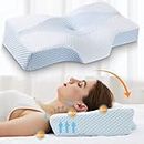 Hydomi Memory Foam Pillow for Sleeping, Cervical Pillow for Neck Pain Relief, Orthopedic Contour Neck Support Pillow, Ergonomic Bed Pillow with Washable Cover for Side Back and Stomach Sleepers
