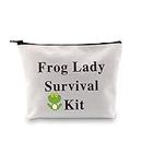 PXTIDY Frog Lady Survival Kit Cute Frog Makeup Bag Frog Lover Gift Crazy Frog Lady Gift Frog Cosmetic Case for Travel Makeup Case (Frog Lady)