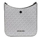 Michael Kors Briley Small Messenger Crossbody Signature Handbag, Bianco brillante Mk/Sv, Small