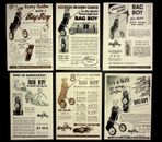 Set of 6 1950s Print Ads, Bag Boy Golf Carts, A. C. Cars Ltd, UK Golf Trollies
