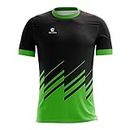 WARRIOR Triumph Men's Cycling T-Shirt Half Sleeve Shirt Long Riding Polyester Biking Gear Light Weight Jersey for Men Cyclist Clothing Wear Size L Black Green