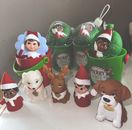 4- Ardillas de baño de Navidad The Elf on the Shelf más marionetas de 5 dedos