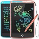 2 Pack Magnetic LCD Writing Tablet, TECJOE Colorful Doodle Board Electronic Writing Drawing Board for Kids, Learning Toys Gifts for 3-6 Years Old Boys and Girls, 8.5 Inch (Blue and Pink)