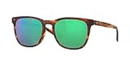 Costa Del Mar Men's Sullivan Sunglasses, Matte Tortoise/Green Mirrored Polarized 580G, 53 mm