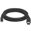 Mak World 4 Pin to 6 Pin FireWire 400 to Fire-Wire 600 4-6 ilink IEEE 1394 Cable for Digital Camera 1.2M - Black