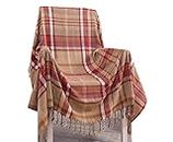 Classic European Style Red Yellow Blue India Cotton Throw Blanket,Stripe Plaid Style Sofa Blanket/Seat Cushion/Yoga mat,Large Tassel Blanket for Man Woman Child (Red and White Stripes, 150 x 190 cm)