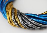 Gold Blue Gray Copper Gray Hematite Coin Disc Beads Size 1x4mm 15.5" Strand
