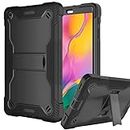 Fingic Galaxy Tab A 10.1 Case 2019, Heavy Duty High-Impact Shockproof Soft Silicone Rugged Hard PC Bumper Kickstand Protective Case for Samsung Galaxy Tab A 10.1 inch Tablet SM-T510/T515/T517,Black