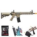 Lancer Tactical Gen 2 Hellion M-LOK 10" Airsoft M4 AEG Electric Full/Semi-Auto Airsoft Rifle (Battery and Charger Included) (Tan)