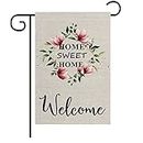 KiBSHiYiQi Home Sweet Home Spring Garden Flag Vertical Double Sided Printing Burlap Flag Outdoor Yard Corridor Mailbox Decoration 12.5 × 18 inches