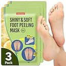 3-Pair Foot Peeling Mask Set By Purederm – Exfoliating Foot Peel Spa Mask For Baby Soft Skin W/Sunflower Seed Oil & Lemon Extract – For Men & Women – Removes Dead Skin & Calluses In 2 Weeks