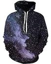 sanatty Unisex Hoodies 3D Print Galaxy Pullover Hooded Sweatshirt Hoodies with Big Pockets