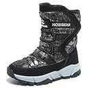 GUBARUN Boys Snow Boots Winter Waterproof Slip Resistant Cold Weather Shoes (Toddler/Little Kid/Big Kid),13M Black