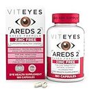 Viteyes AREDS 2 Zinc Free Macular Support, Natural Allergen Free Capsules with Vitamin E, Vitamin C, Lutein & Zeaxanthin, No Zinc, No Copper, Eye Doctor Trusted, Manufactured in The USA, 180 Ct